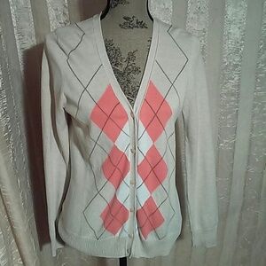 Izod Argyle Cardigan Sweater